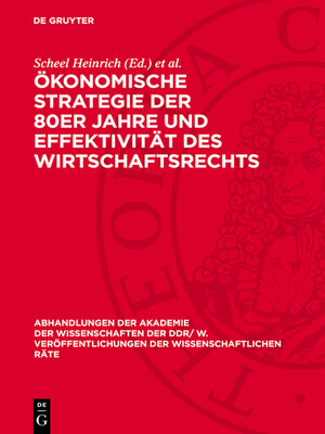 cover image of Ökonomische Strategie der 80er Jahre und Effektivität des Wirtschaftsrechts